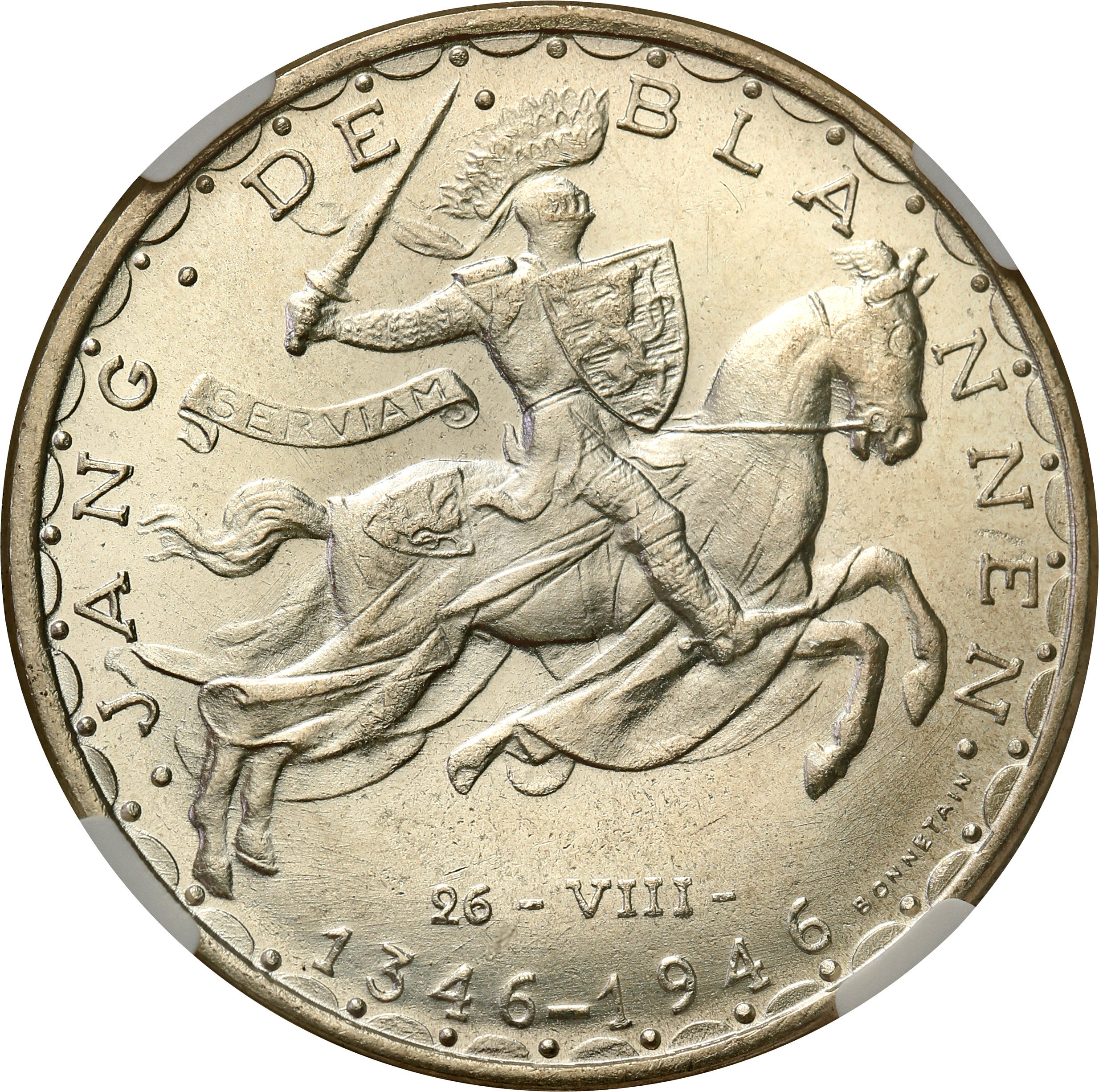 Luksemburg. 100 franków 1946, Bruksela NGC MS66